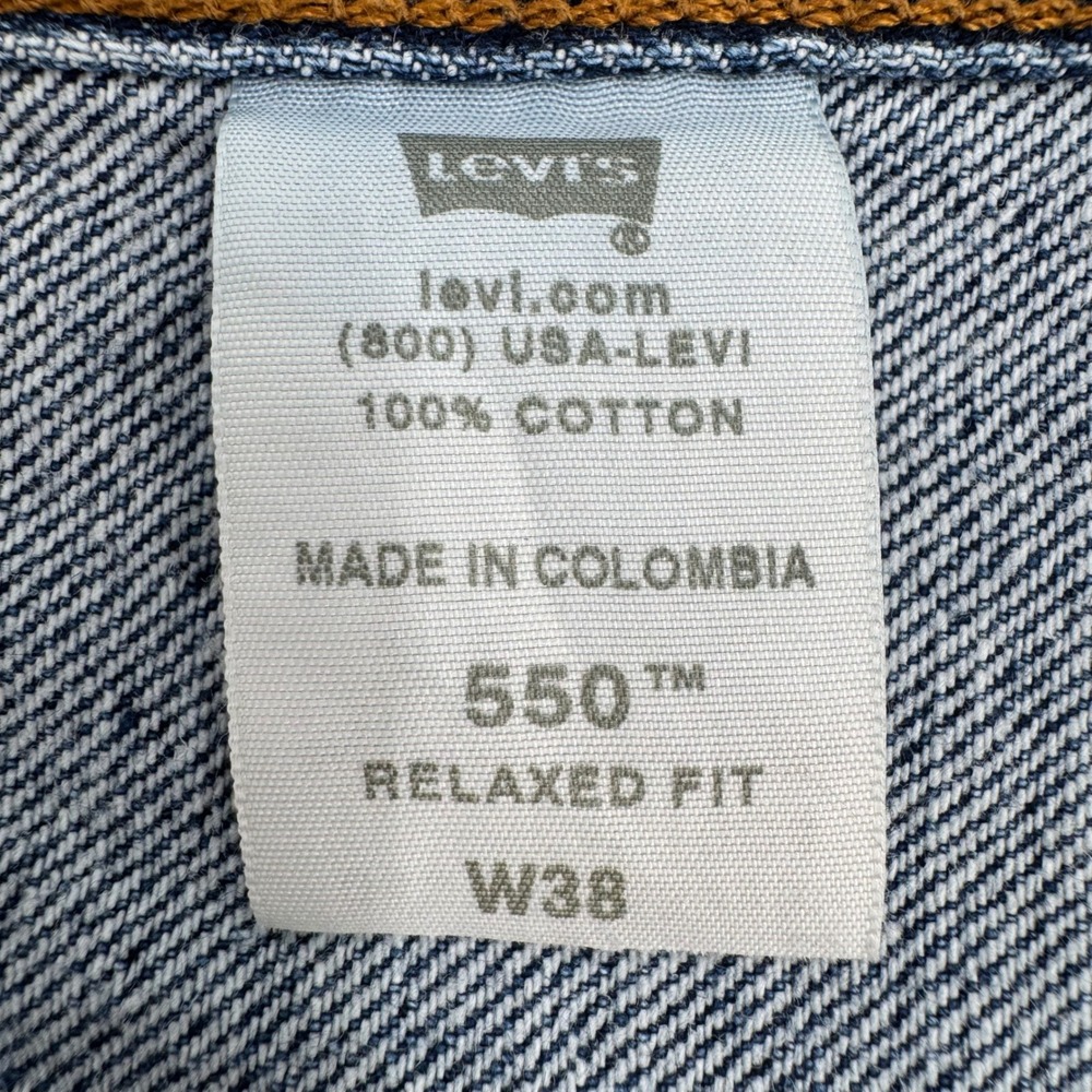 Levi's 550 Men's Relaxed Fit Denim Jean Shorts Blue Size 38 Y2K Baggy‎ - Picture 7 of 13